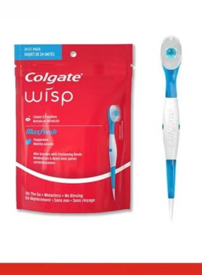 كولجيت فرشاة أسنان صغيرة للاستخدام مرة واحدة من ماكس فريش ويسب، برائحة النعناع - 24 قطعة - Image 1